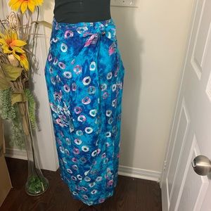 Vintage Bayou Tie-Dye Wrap Midi  Skirt Size Medium